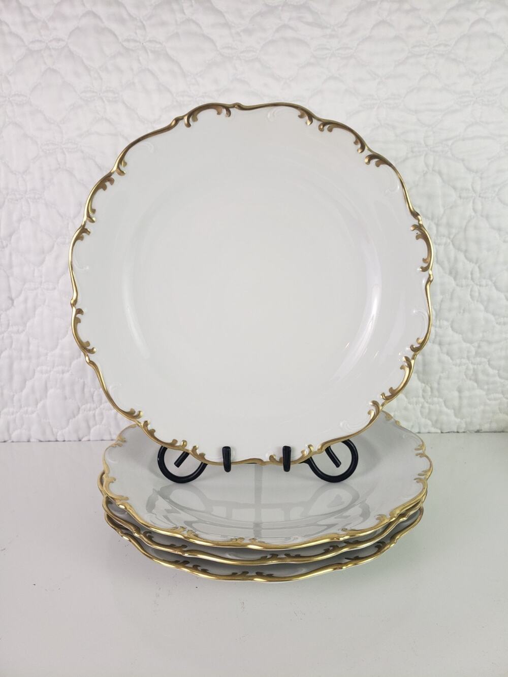 Schumann Arzberg Germany Golden Elegance Dinner Plates Lot of 4